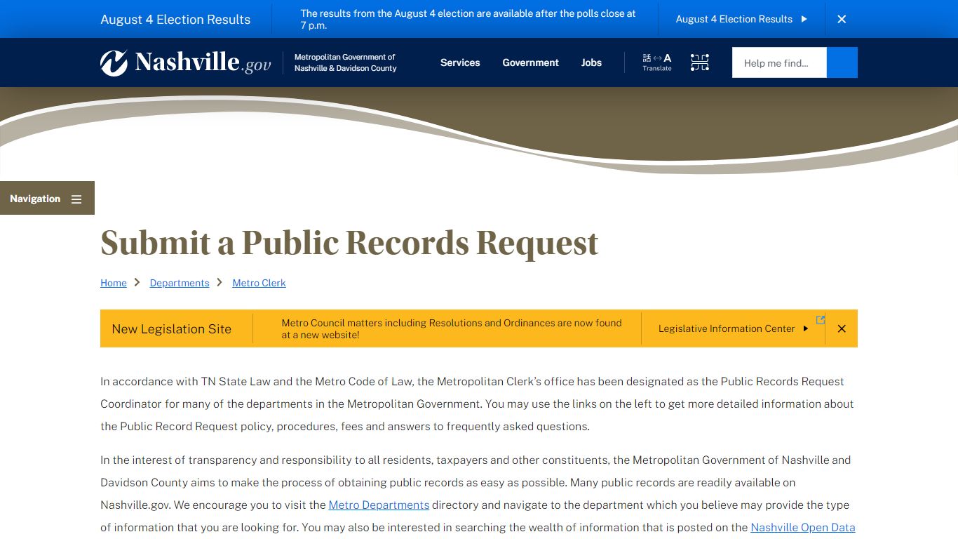 Submit a Public Records Request | Nashville.gov
